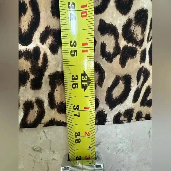 Chico Leopard-Print Long Sleeve Dress Button Tie Closure Size 0 - Picture 8 of 9